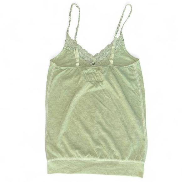 Abercrombie & Fitch Vintage Y2K 2000s Green Lace Decal Cami Camisole Tank Top XS - Picture 2 of 8